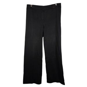 Talbots Women's Black Ponte Knit Stretchy Wide Leg Dress Pant Size 8 Trousers